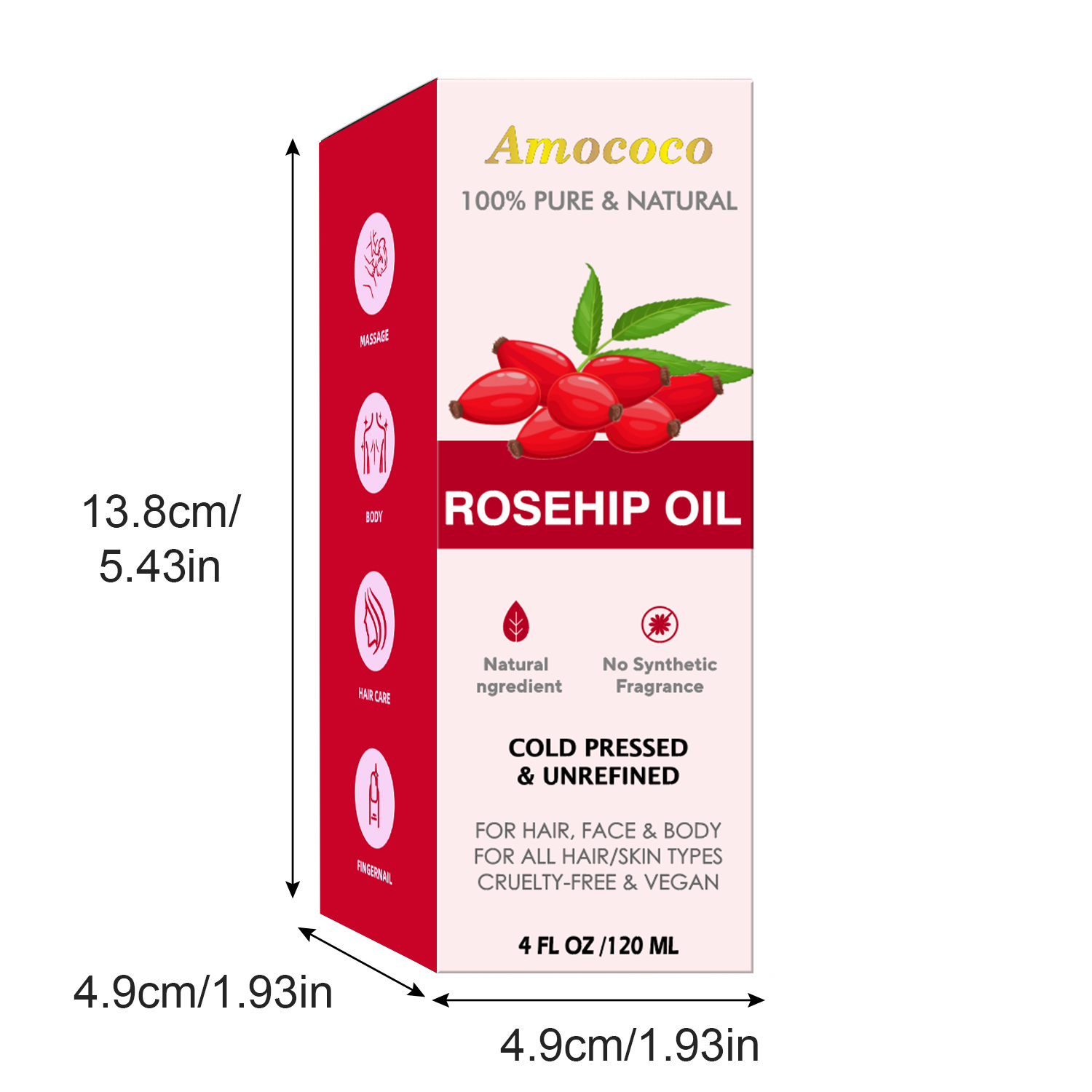 Amococo 2pcs Óleo de Jojoba e  - Cold Pressed Rose Hip avaliação e preço